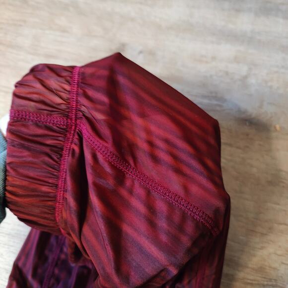 Avavav Apartment Pants Womens Medium Red Stripe Semi-Sheer Flare Pull On Mesh - Picture 3 of 8